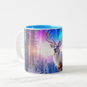 Christmas Reindeer Tweekleurige Koffiemok (Voorkant links)