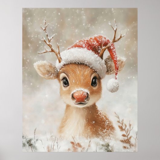 Christmas Reindeer Wall Art Poster (Voorkant)