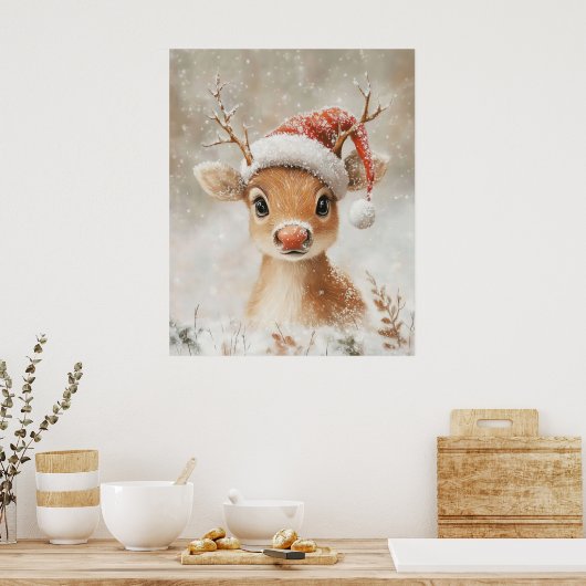 Christmas Reindeer Wall Art Poster (Keuken)