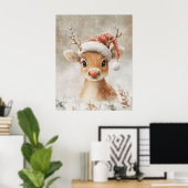 Christmas Reindeer Wall Art Poster (Thuiskantoor)