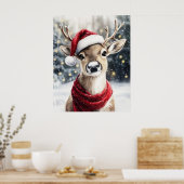Christmas Reindeer Wall Art Poster (Keuken)