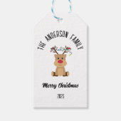 Christmas Reindeer With Lights Personalized Name Cadeaulabel (Voorkant)