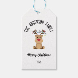 Christmas Reindeer With Lights Personalized Name Cadeaulabel