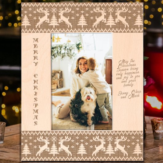 Christmas reindeers jersey sweater pattern gegraveerde lijstjes