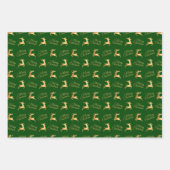 Christmas Reindeers on Green, Black and White Inpakpapier Vel (Voorkant)