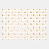Christmas Reindeers on Navy Blue, Black and White Inpakpapier Vel (Voorkant 3)