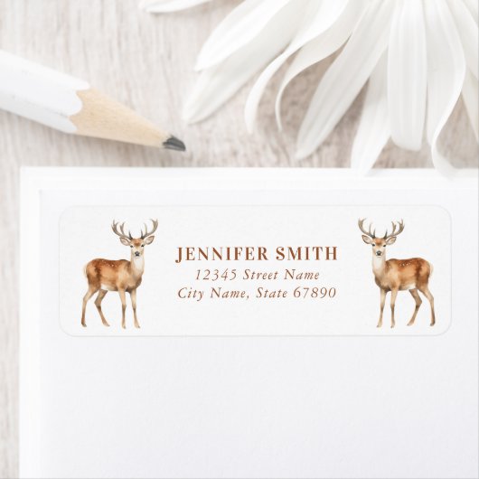 Christmas Reinders Retour Adreslabels Etiket (Insitu)