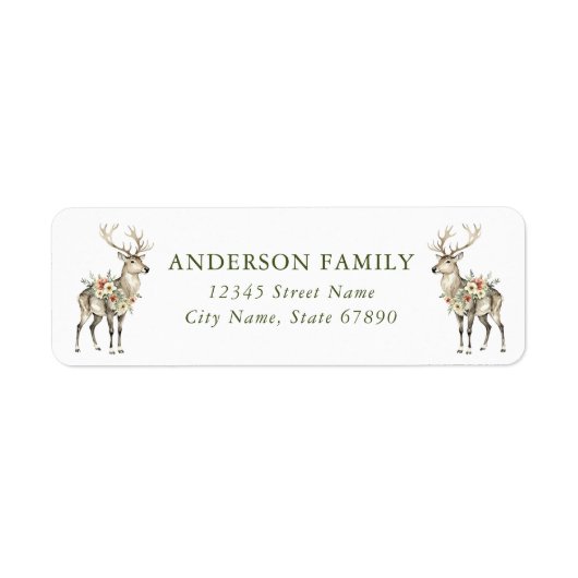 Christmas Reinders Retour Adreslabels Etiket (Voorkant)
