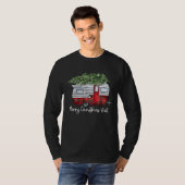 Christmas Retro Camping Caravan Xmas Tree Vehicles T-shirt (Voorkant volledig)