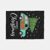 Christmas Retro Car With Christmas Tree - Merry Me Fleece Deken (Voorkant (Horizontaal))