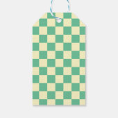 Christmas Retro Checker Pattern Cadeaulabel (Achterkant)