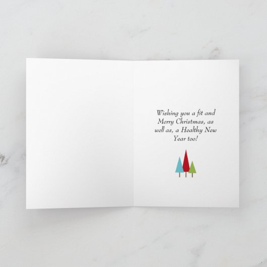 Christmas Retro Girl-Exercise Bike Wenskaart Feestdagen Kaart (Binnen)