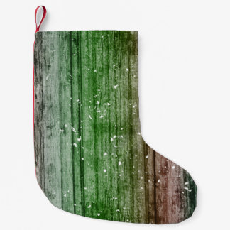Christmas Retro Red Green Rustic Wood Texture  Kleine Kerstsok