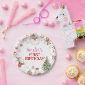 Christmas Retro Santa Birthday Paper Plates Papieren Bordje (Feest)