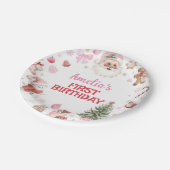 Christmas Retro Santa Birthday Paper Plates Papieren Bordje (Gekanteld)