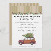 Christmas Retro Station Wagon Kaart (Voorkant / Achterkant)