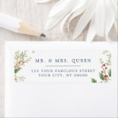 Christmas Return Address holly berries Etiket (Insitu)