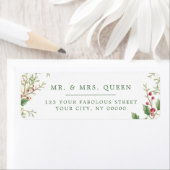Christmas Return Address holly berries Etiket (Insitu)