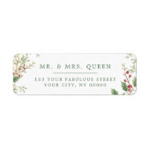 Christmas Return Address holly berries Etiket (Voorkant)
