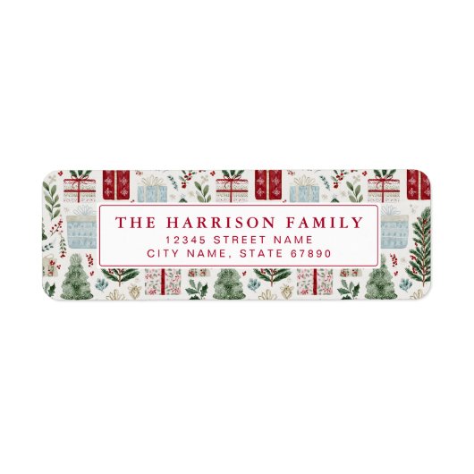 Christmas Return Address Labels (Voorkant)