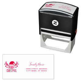 Christmas Return Address Self-inking Stamp Zelfinktende Stempel