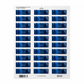 Christmas Return Address White Snowflakes Blue Etiket (Full Sheet)