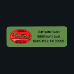 Christmas Return Labels "Retro Merry Christmas"<br><div class="desc">Christmas Return Labels "Retro Merry Christmas" Enjoy these personally made return labels for all your Christmas letters and cards. Customize by replacing text with your own. Choose and use your favorite is stijlvol, color en size. Het background label color can also be change out. Check out our matching stamps, foto's,...</div>