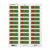 Christmas Return Labels "Retro Merry Christmas" (Full Sheet)