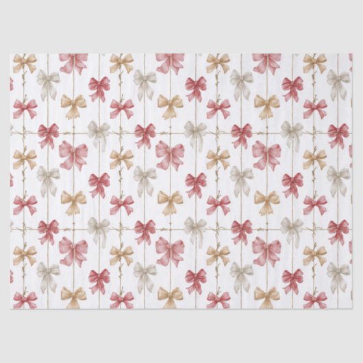 Christmas Ribbon Grid Pattern Tissuepapier (Voorkant)