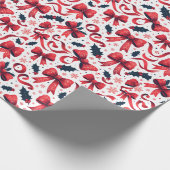 Christmas Ribbon-patroon Cadeaupapier (Hoek)
