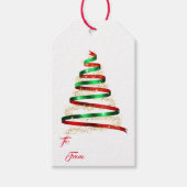 Christmas Ribbon Tree Cadeaulabel (Voorkant)