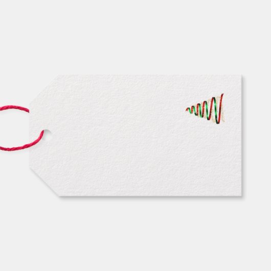 Christmas Ribbon Tree Cadeaulabel (Achterkant Horizontaal)