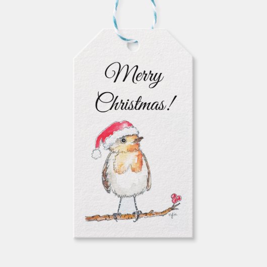 Christmas Robin Cadeaulabel (Voorkant)