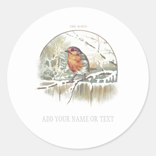 "CHRISTMAS ROBIN" ENVELOPE SEAL STICKER (Voorkant)