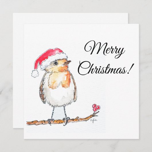 Christmas Robin Feestdagenkaart (Voorkant / Achterkant)