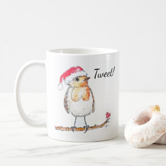 Christmas Robin Koffiemok (Met donut)
