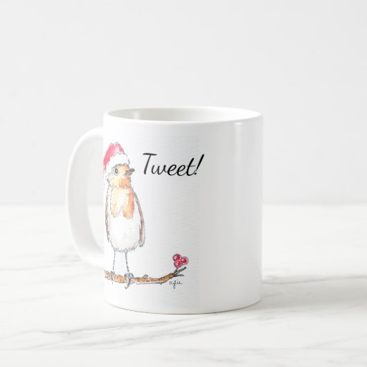 Christmas Robin Koffiemok (Voorkant links)