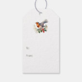 Christmas Robin Pine Baubles Cadeaulabel (Achterkant)