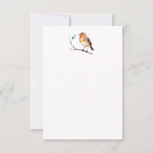 Christmas Robin Pine Baubles Kaart (Achterkant)
