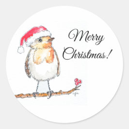 Christmas Robin Ronde Sticker