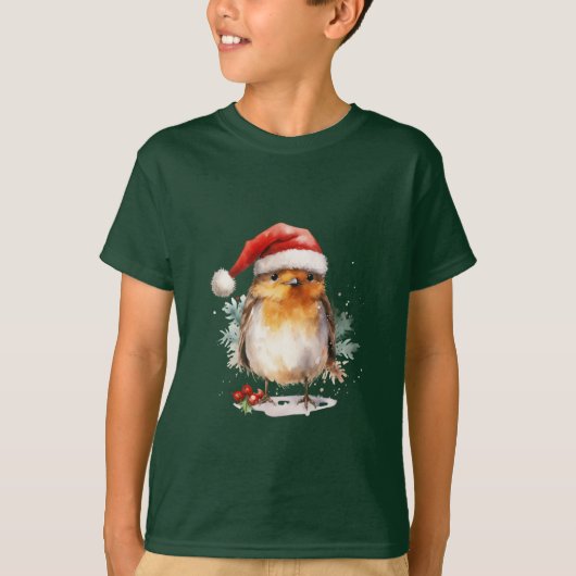 Christmas Robin T-shirt (Voorkant)