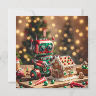 Christmas Robot Wenskaart Feestdagenkaart