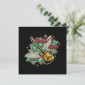 Christmas Rock n Roll Electric Guitar Rock Music Kaart (Staand voorkant)