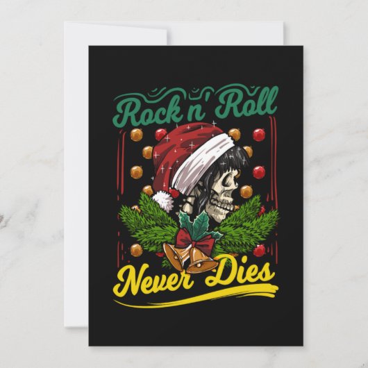 Christmas Rock n Roll Never Dies Rockabilly Girl S Kaart (Voorkant)