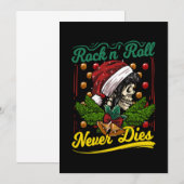Christmas Rock n Roll Never Dies Rockabilly Girl S Kaart (Voorkant / Achterkant)