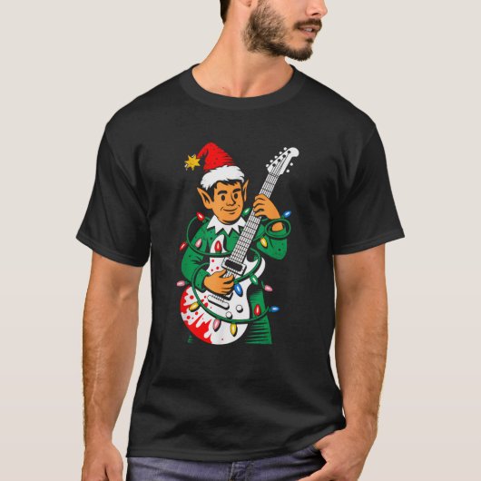 Christmas Rocker Elf Santa Rock Hand Xmas Squad Me T-shirt (Voorkant)