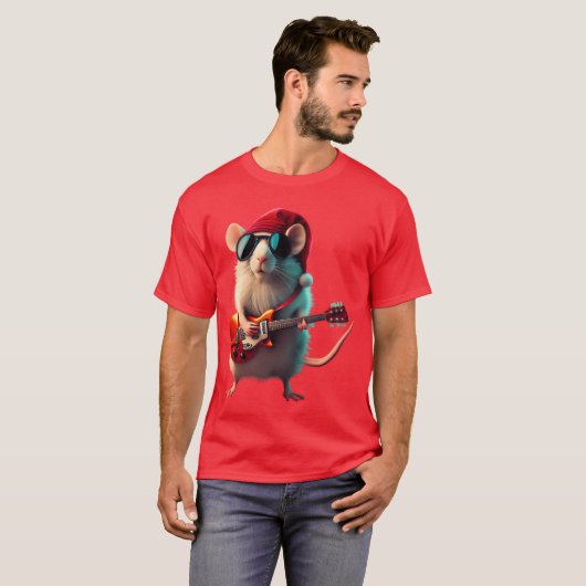 Christmas Rocker Mouse Christmas Series boy T-shirt (Voorkant volledig)