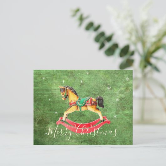 Christmas Rocking Horse Briefkaart (Staand voorkant)