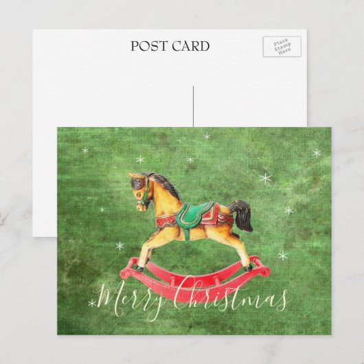 Christmas Rocking Horse Briefkaart (Voorkant / Achterkant)