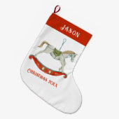 Christmas Rocking Horse With Name Grote Kerstsok (Voorkant (Hangend))